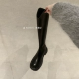 Высокие сапоги, демисезонные ботинки на платформе, коллекция 2023, французский стиль