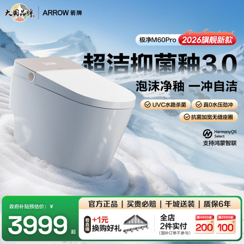 箭牌双泵增压自动清洁智能马桶