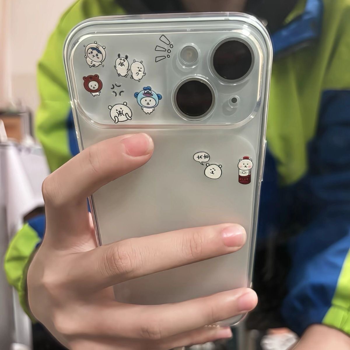 个性自嘲熊秒变17大视窗适用苹果iPhone17手机壳16promax新款15/14pro磨砂透明全包软壳12/11防摔保护套女