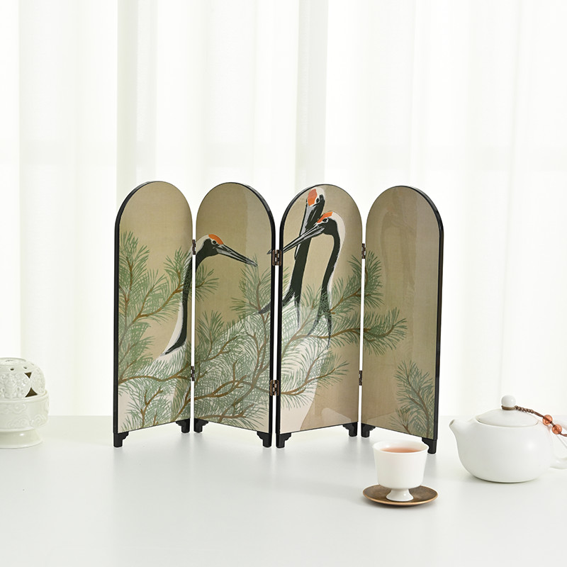 漆器双面屏风桌面摆件拱形客厅装饰玄关创意摆件高级感小众礼盒装