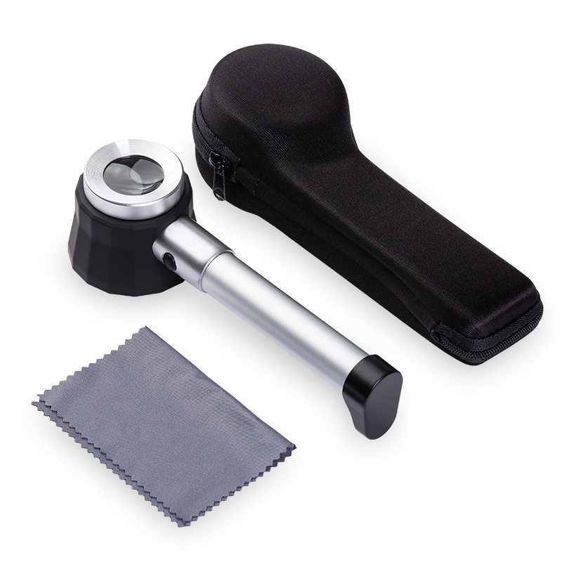 高倍放大镜烟酒珠宝茶叶鉴定老人古董钱币带灯刻度邮票印刷珠宝