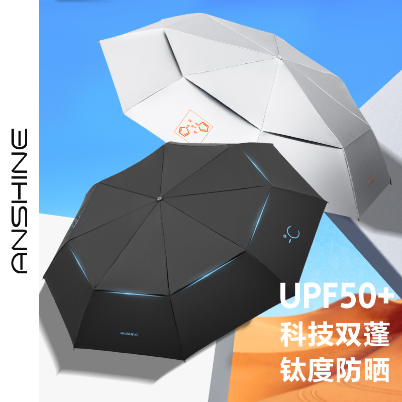 安晴科技双蓬专业防晒伞