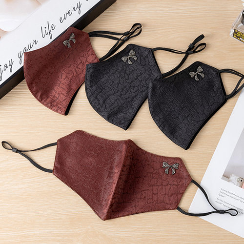 重磅香云纱四季薄款仿真丝口罩防风防晒护眼角时尚感纯棉面罩