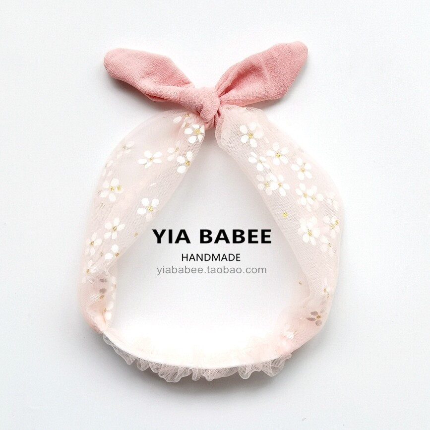 宝宝可爱发饰女童婴儿发带兔耳朵蝴蝶结花朵夏季新中式头饰