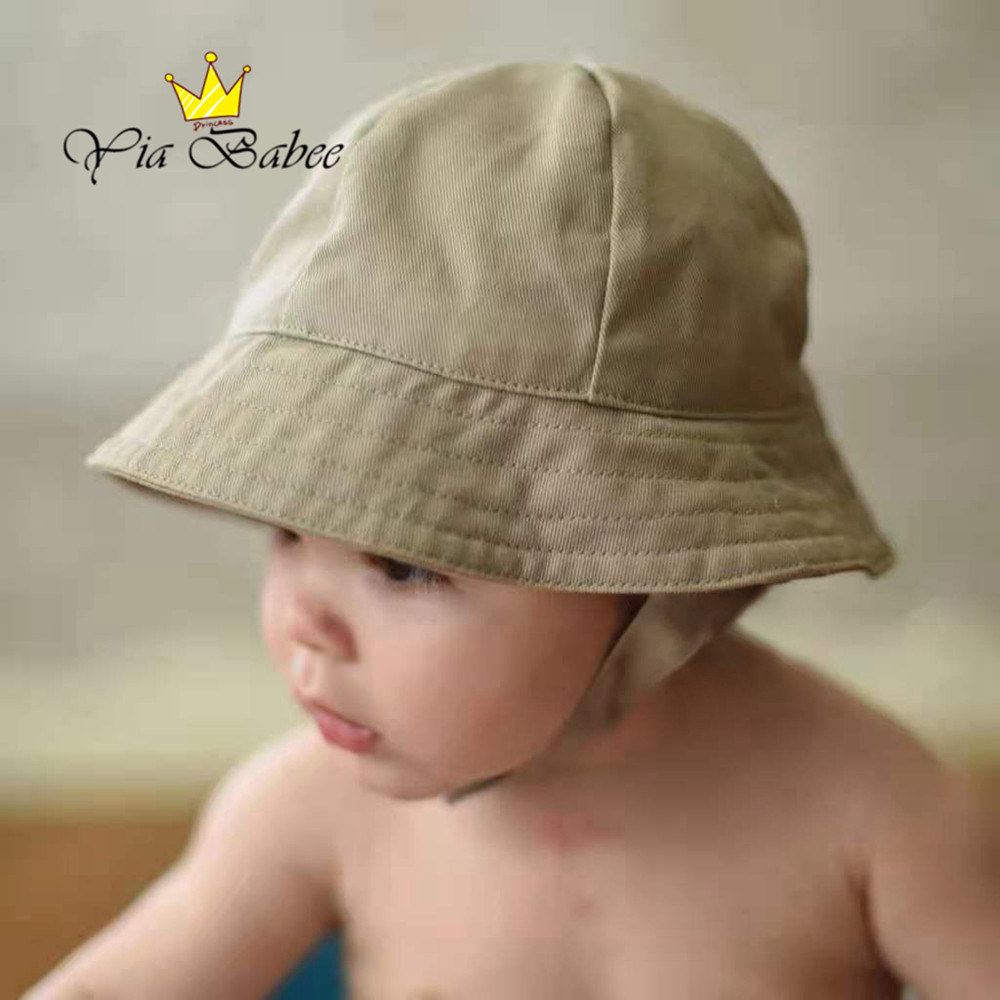 日系婴儿遮阳帽男女宝宝儿童渔夫帽防晒帽子防紫外线春秋夏季外出