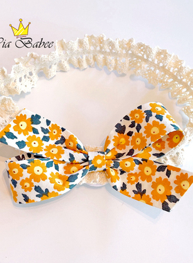 春夏女童婴儿女宝宝可爱超萌蝴蝶结头饰头花发带满月周岁不勒头