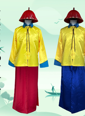 清朝黄马褂御前带刀侍卫汉服古装清代宫廷大内士兵轿夫官兵演出服