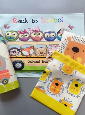 一年级小学生棉麻餐垫防水防油午餐桌垫40*60cm隔热垫布艺餐布