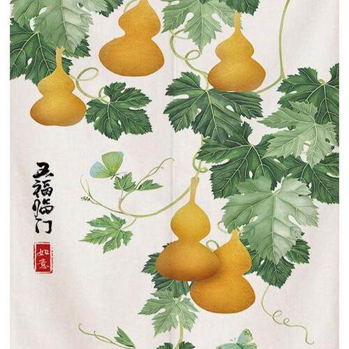 布艺门帘房间客厅魔术贴粘帘