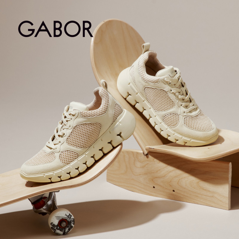 gabor网眼大底拼接低帮运动鞋