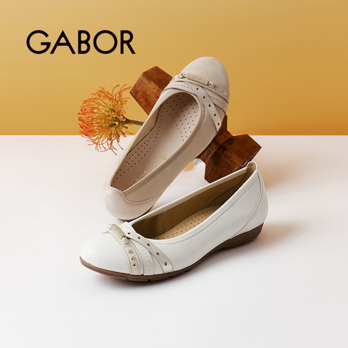 Gabor休闲平跟扣饰芭蕾舞鞋