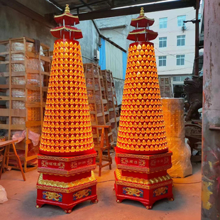 定制供灯LED仿琉璃像 旋转千灯塔琉璃灯塔 寺庙千佛灯塔