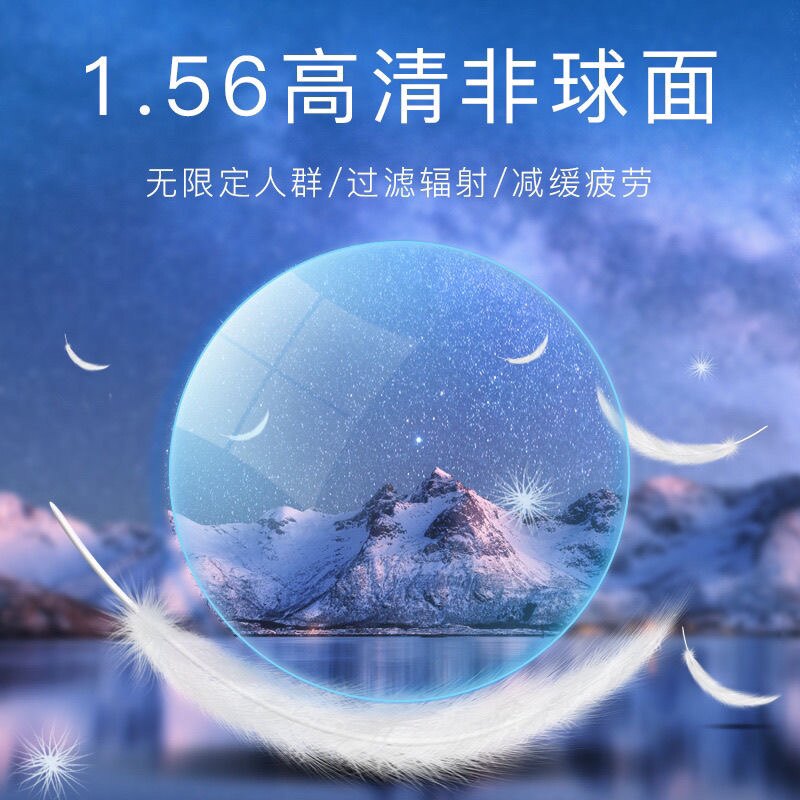 61非球面绿膜防蓝光镜片适合425度到600度专业定制