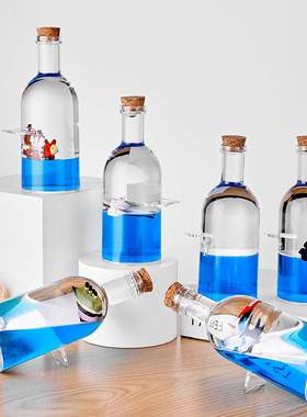创意酒瓶入油新奇特酒柜装饰摆件海边旅游纪念品海洋馆礼品卡通