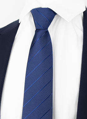 领带男正装懒人易拉得8cm宽商务休闲职业工作黑色条纹拉链