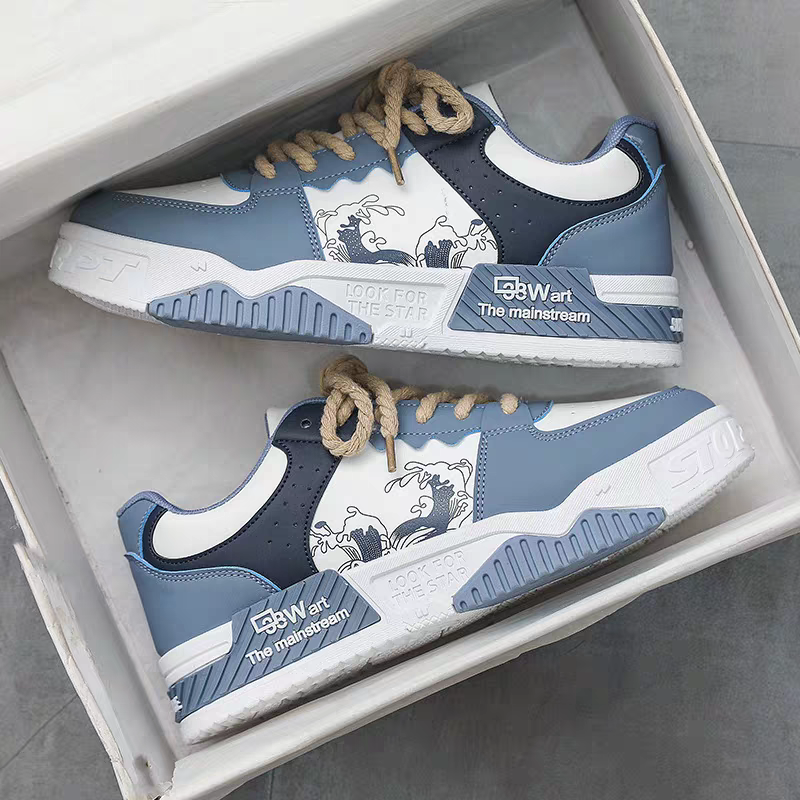 休闲男鞋2026新款潮流百搭休闲印花板鞋青少年厚底防滑运动鞋潮鞋,流行男鞋,软木鞋/勃肯鞋,淘宝优惠券,粉丝福利购,淘宝优惠卷