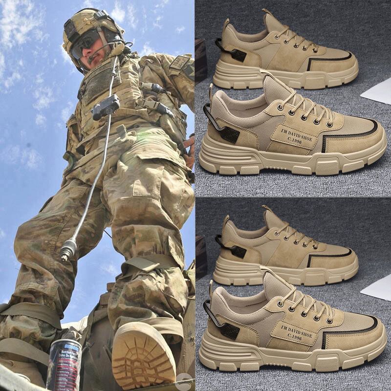 户外登山鞋男鞋2025防滑耐磨工装靴运动休闲男士靴低帮短筒工作鞋