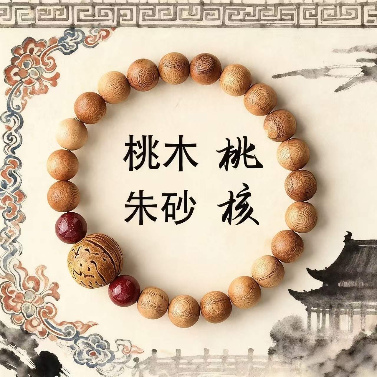 泰山天然老桃木护身男女士