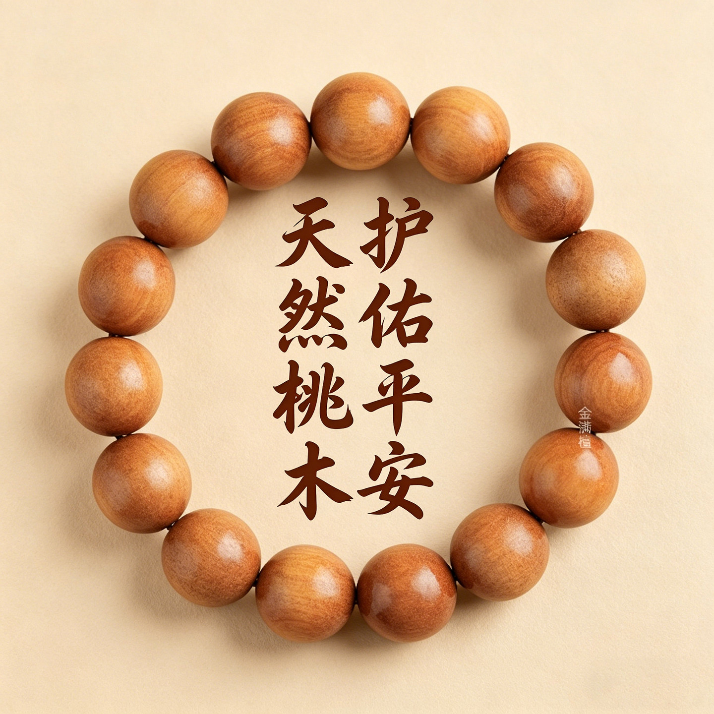 沉水级天然桃木手串男女士