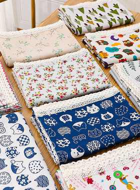 ins棉麻桌布布艺网红少女心格子书桌垫长方形小清新茶几垫餐桌布