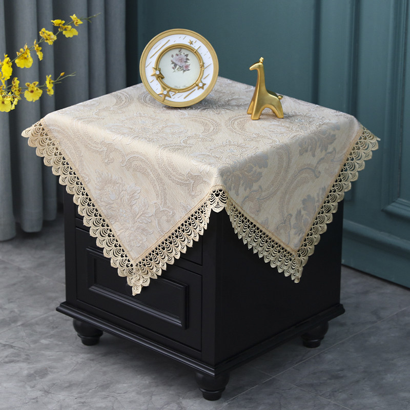欧式蕾丝床头柜角几盖布打