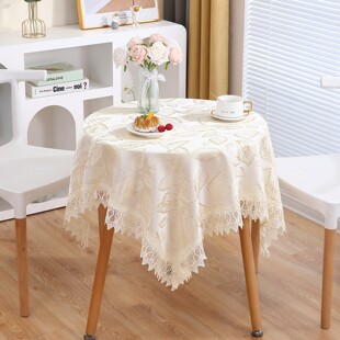 桌布法式ins风圆形蕾丝茶几布艺轻奢餐桌布高级感咖啡桌桌布台布