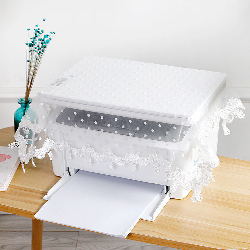 打印机盖布蕾丝简约办公复印机电脑防尘罩盖布家用投影仪音响盖巾
