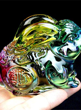 新款琉璃水晶摆饰生肖小兔
