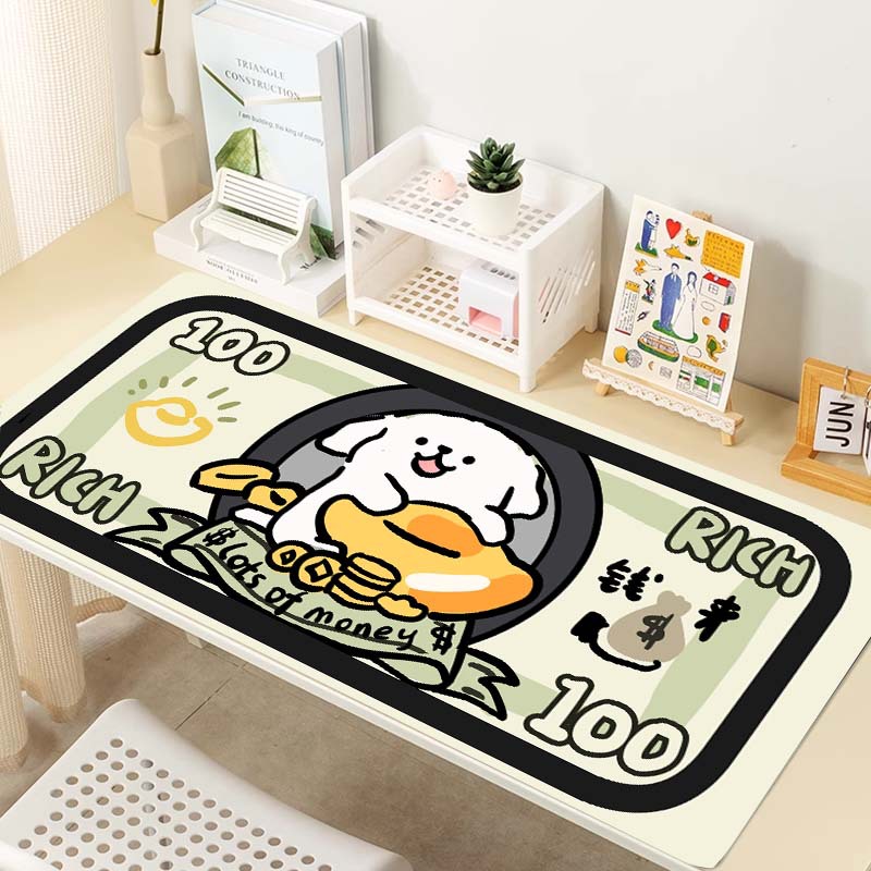 线条小狗鼠标垫超大键盘垫加大加厚锁边批发大号办公桌垫创意