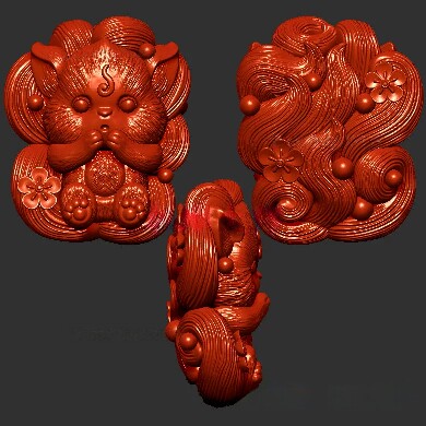 可爱卡通宝宝九尾狐狸三维立体图圆雕图stl文件雕刻机3d模型1349