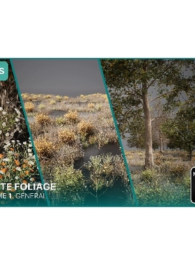 UE5.1秋天枯黄森林植物树草灌木Nanite Foliage Vol1