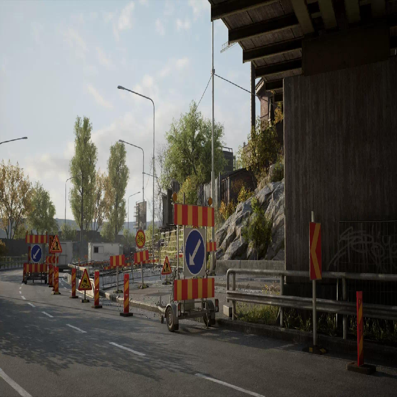 UE4UE5高速公路高架铁路桥梁检测维修设施塔吊塔建筑Highway