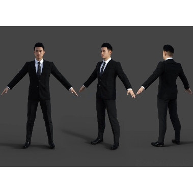 maya 3Dmax男性人物模型素材城市青年商务男装休闲西装男性主持人图片
