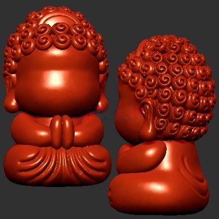 宝宝佛无相佛合十佛祖三维立体图圆雕图stl文件雕刻机3d模型307