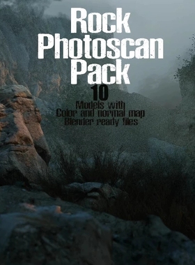 blender写实石头悬崖峭壁模型Rock photoscan Part01 带 fbx格式