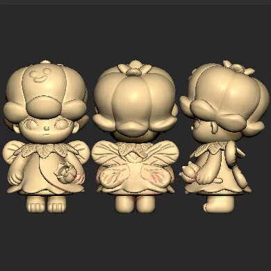 迪莫花仙子dimmo三维立体图圆雕图STL文件雕刻机3D模型3157