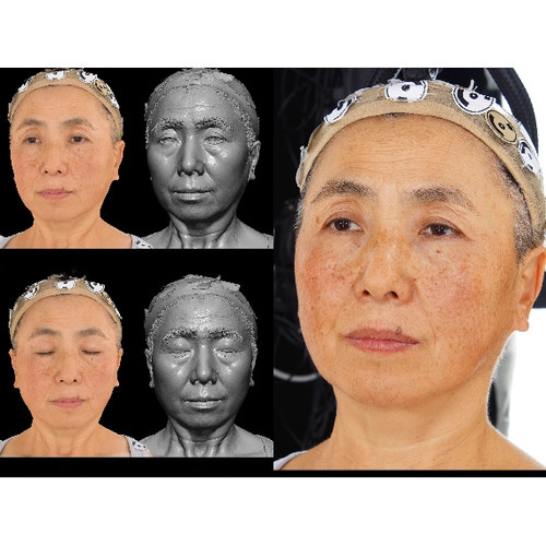 ZBrush写实3D扫描亚洲肤色老奶奶头部五官脸部3D模型含贴图 OBJ