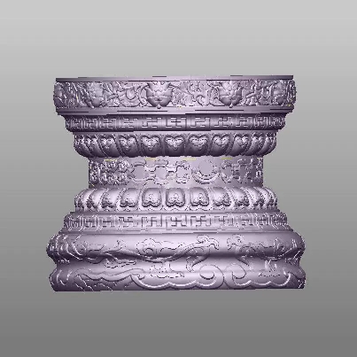 马云同款桌子柱顶柱子墩仿古石墩圆雕图3d三维立体精雕stl雕刻图