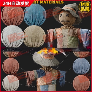 Substance Painter布料麻布材质织物破旧复古牛仔布SP智能材质球