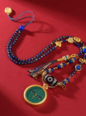 藏式复古男女款六字真言毛衣链