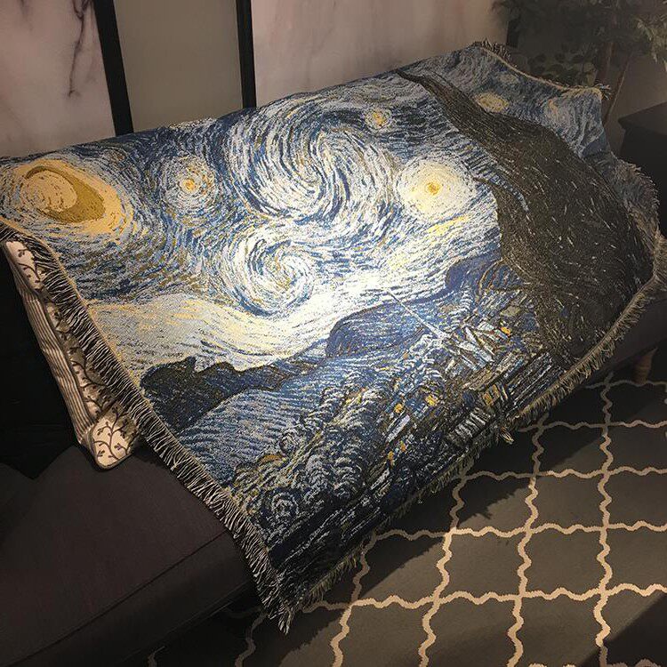 Oil Painting Vincent van gogh Starry night starry sky Art Tapestries decorate Sofa blanket Blanket Chuangtanin the Home Fabric , Tapestry/Tapestry  category - from Buy2taobao.com to provide professional Taobao agent buy service
