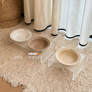 宠物亚克力猫碗架BD飞碟碗日本pecolo架子护颈陶瓷碗狗碗飞碟碗架