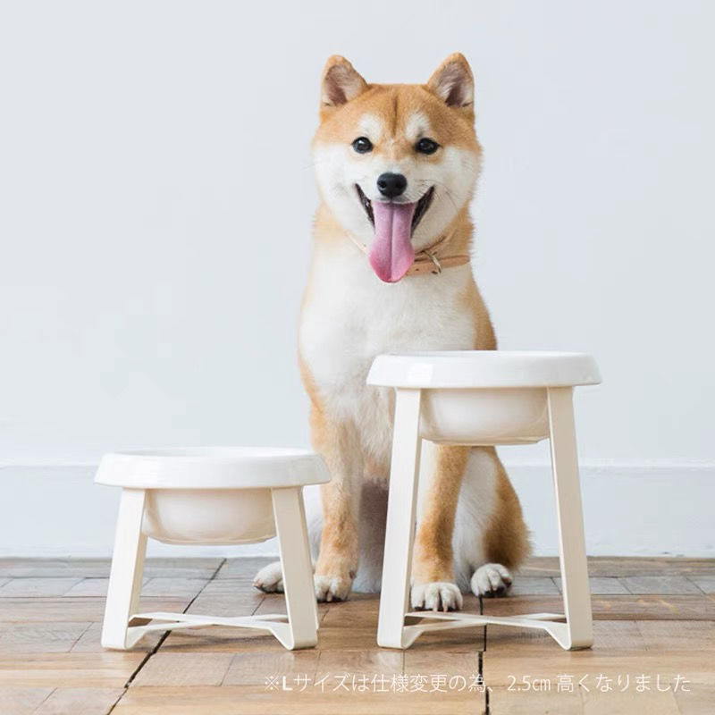 日本pecolo猫狗宠物碗陶瓷小食盆护颈防打翻慢食碗不黑下巴饮水碗