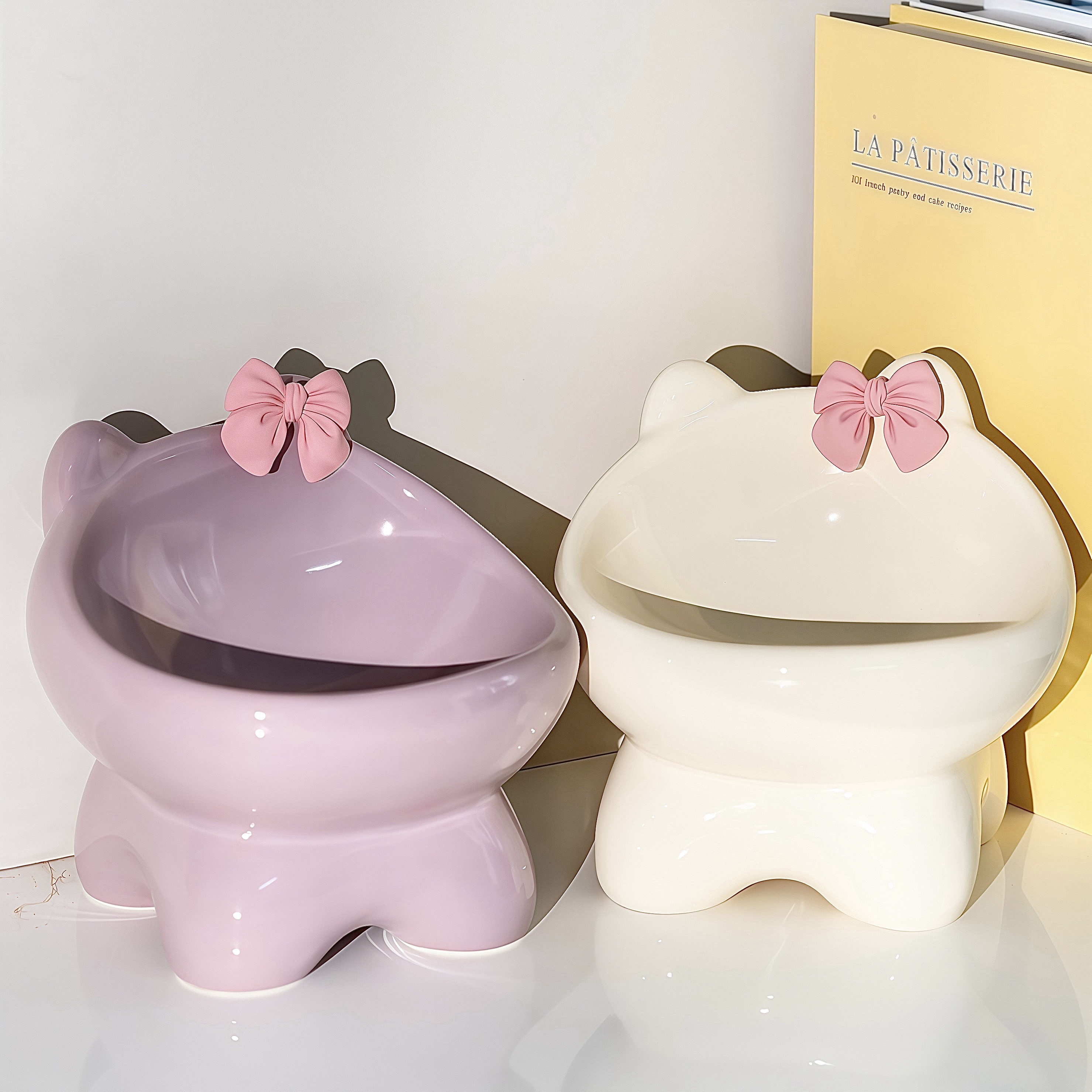 猫碗陶瓷猫咪粮碗狗碗食盆饭碗大口径水碗斜口碗防打翻宠物用品