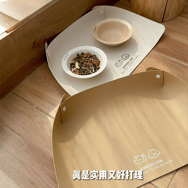 宠物餐垫猫咪专用猫碗垫狗狗吃饭垫子PU皮革防水防油大号餐具垫