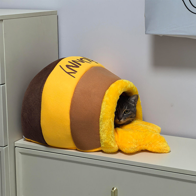 蜂蜜罐猫窝过冬季冬天保暖封闭式安全感可拆洗保温猫窝睡袋网红款,宠物/宠物食品及用品,猫窝/屋/帐篷/沙发,淘宝优惠券,粉丝福利购,淘宝优惠卷