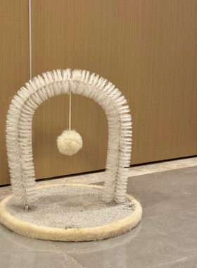 猫咪蹭毛器小型拱门蹭脸梳毛刷抓痒按摩自嗨解闷宠物玩具布偶英短