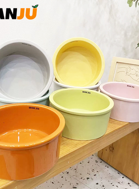 韩国BD宠物猫碗狗碗陶瓷大口径大型犬喝水吃粮食盆防打翻护颈