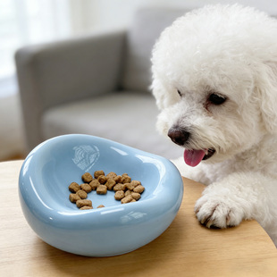 贝果加高陶瓷吃粮宠物饭碗小猫咪下巴罐头护颈防食盆粮碗打翻浅口