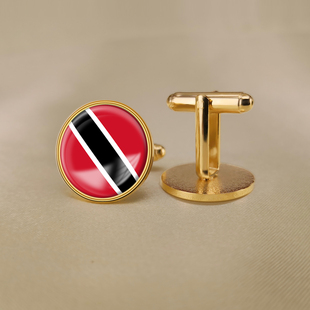 特立尼达和多巴哥国旗旗帜爱国袖扣世界各国国旗商务袖扣